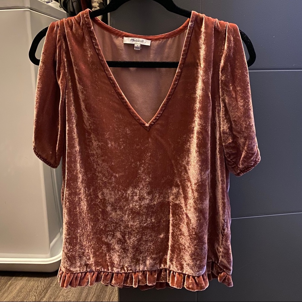 Madewell velvet blouse